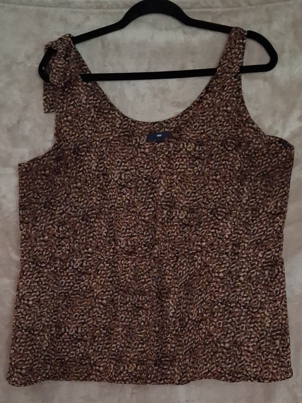 GAP Brown Printed Scoop Neck Tank Top
